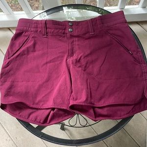 Kuhl Womens Outdoor Hiking Shorts Size 4 Burgundy Elastic Stretch Athletic